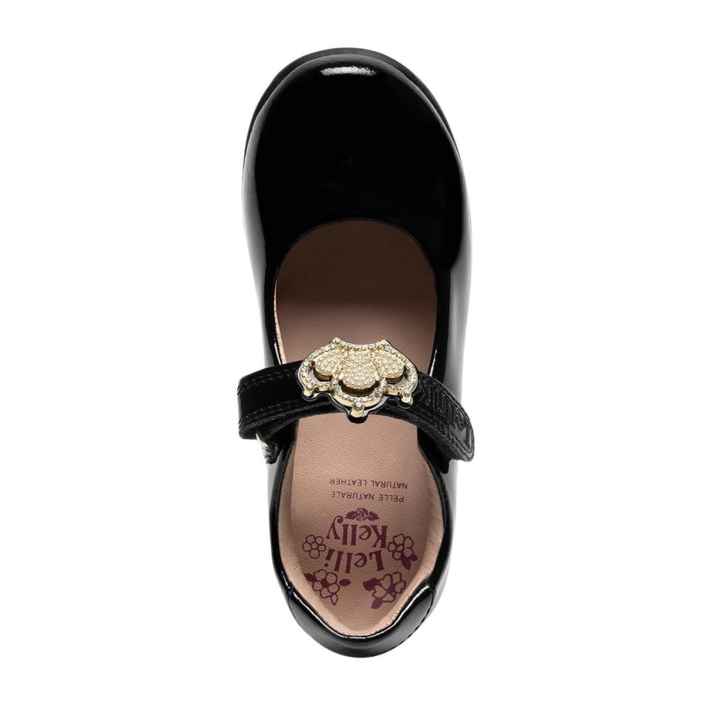 LKS08472 Victoria 2 F Fit Black Patent School Shoe