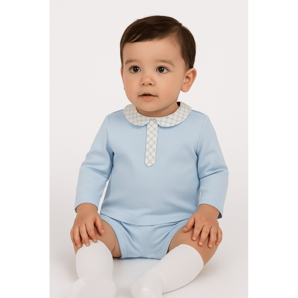 43614 Baby Boy Babidu Top & Shortie Set Blue