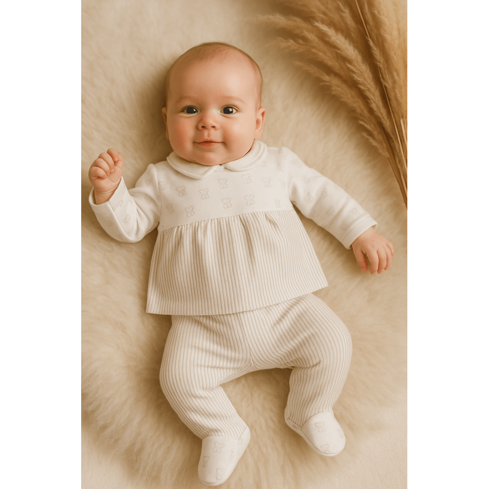 52128 Baby Unisex Camel Babygrow Set