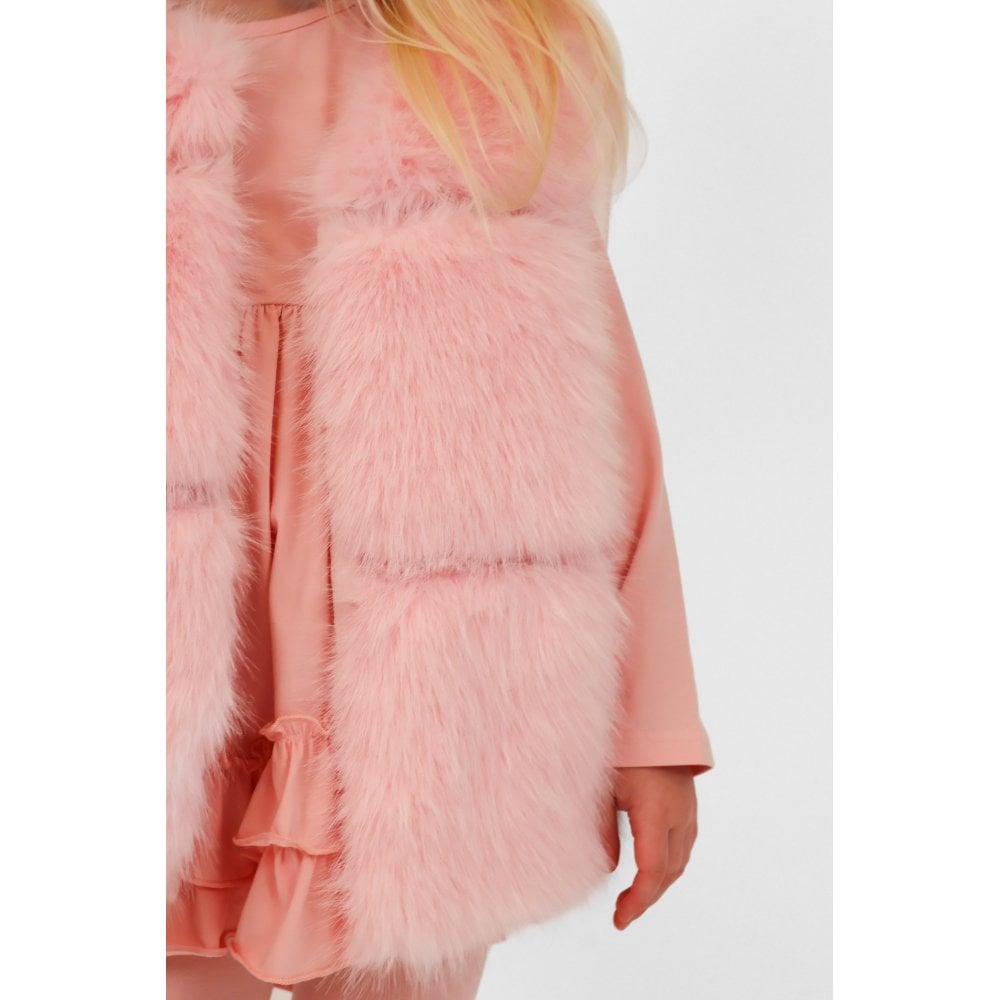 Alora Girls Faux Fur Gilet Baby Pink