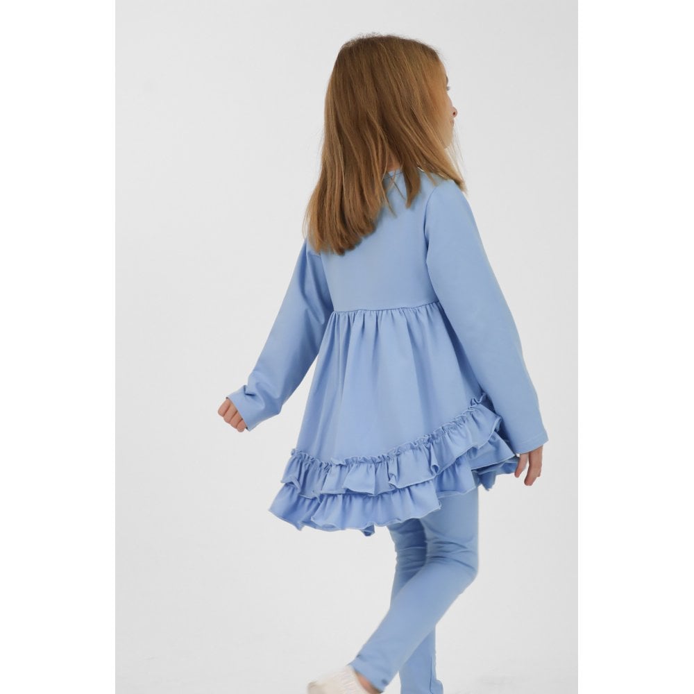 Mae Girls Frilly Legging Tracksuit Blue