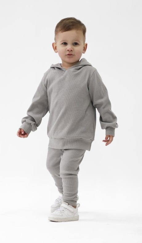 Stormi Ribbed Hoody & Bottoms Grey