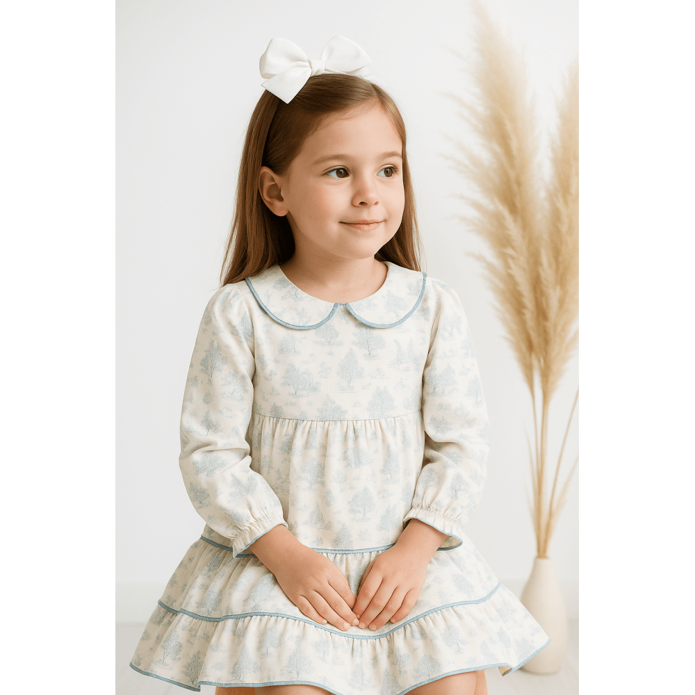 21316 Girls Printed Dress Blue