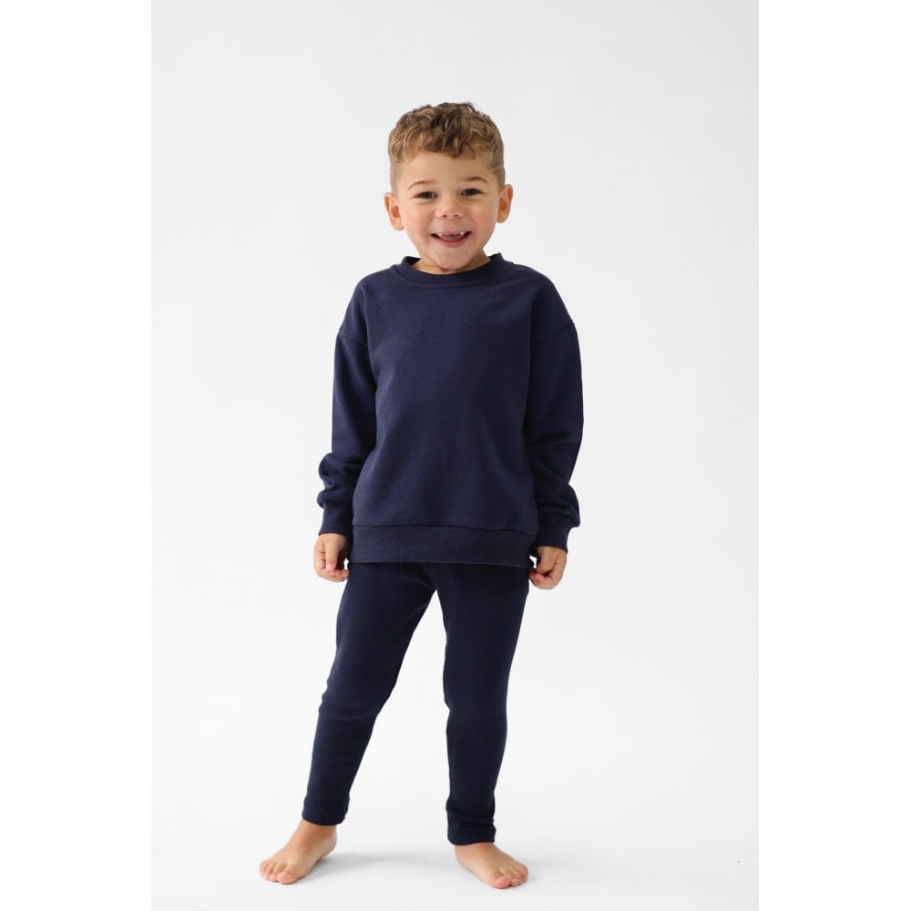 Saint Plain Unisex Legging Tracksuit Set Navy