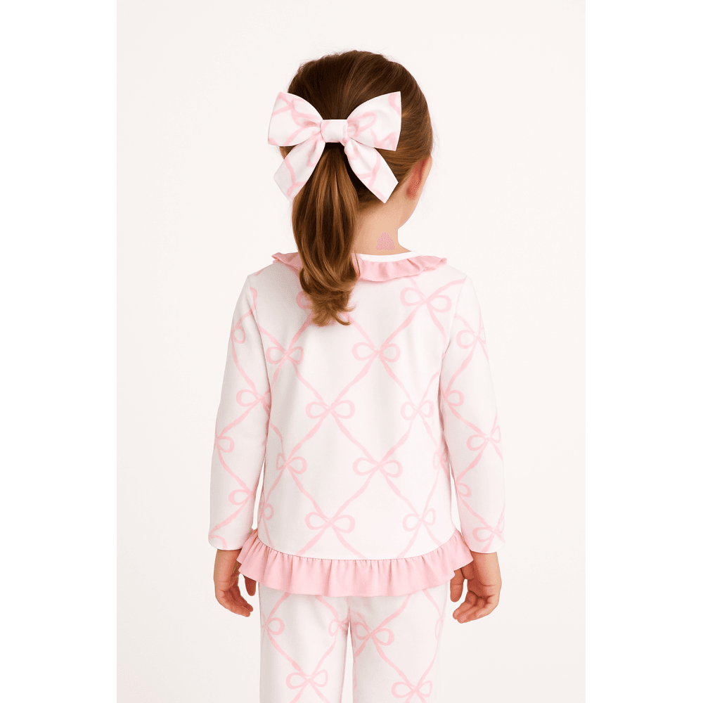 Girls Bow Print Hair Scrunchie
