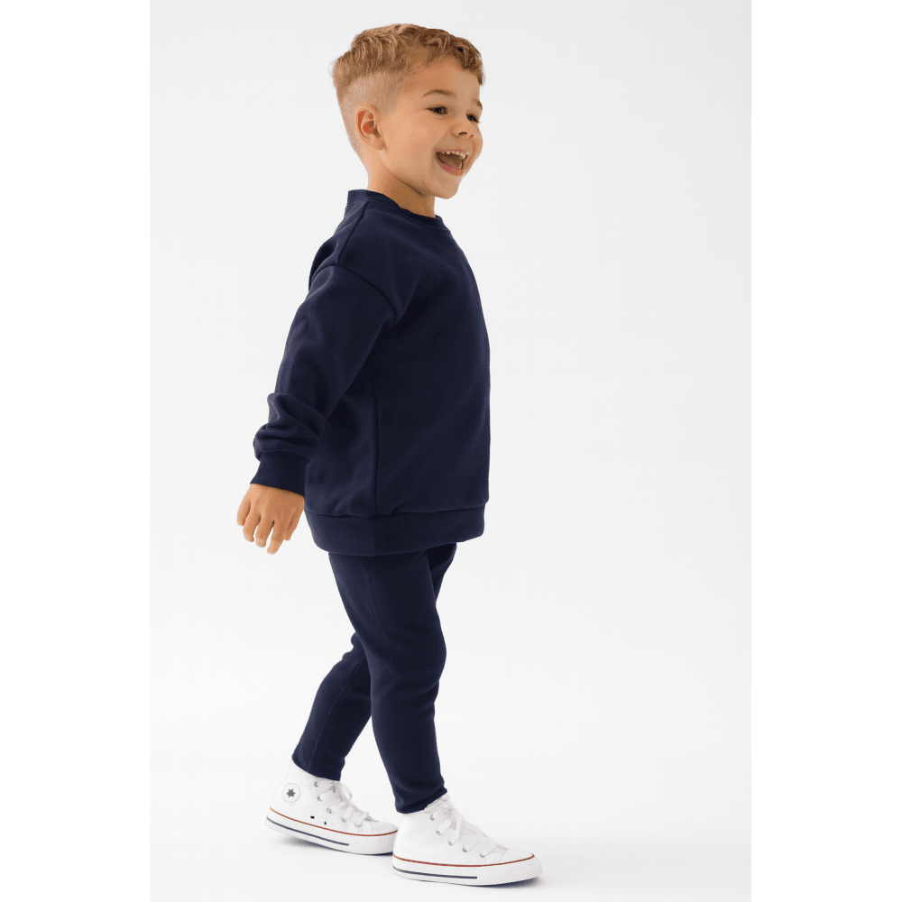 Saint Plain Unisex Legging Tracksuit Set Navy