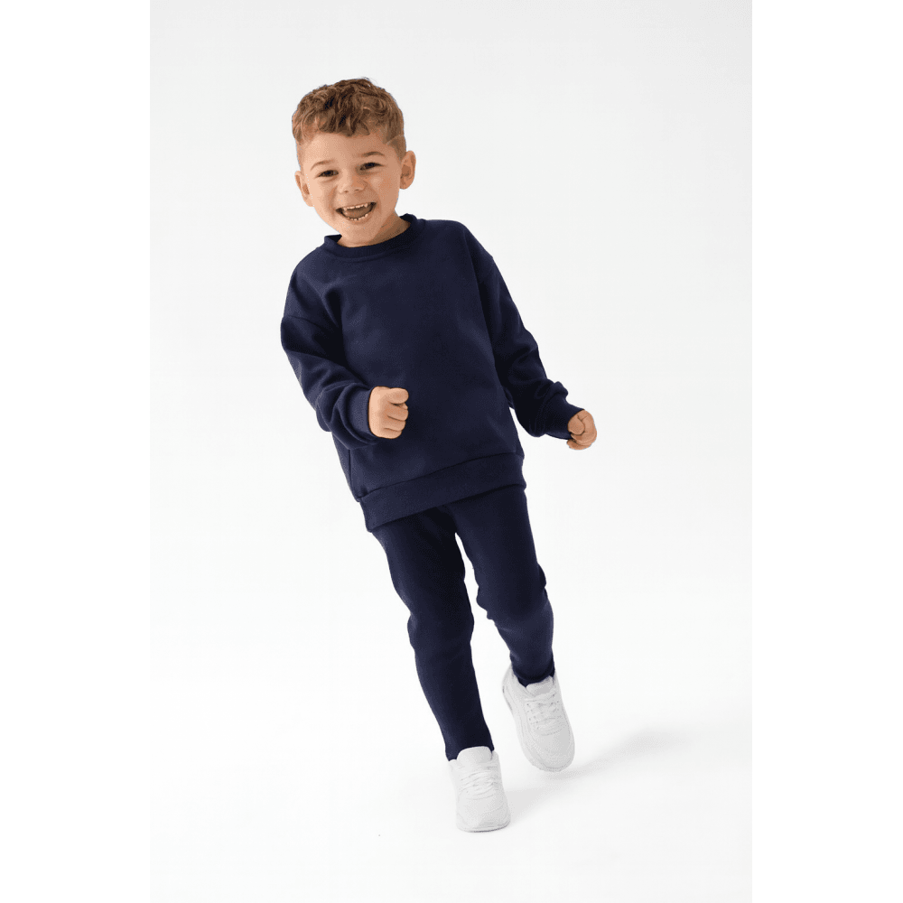 Saint Plain Unisex Legging Tracksuit Set Navy