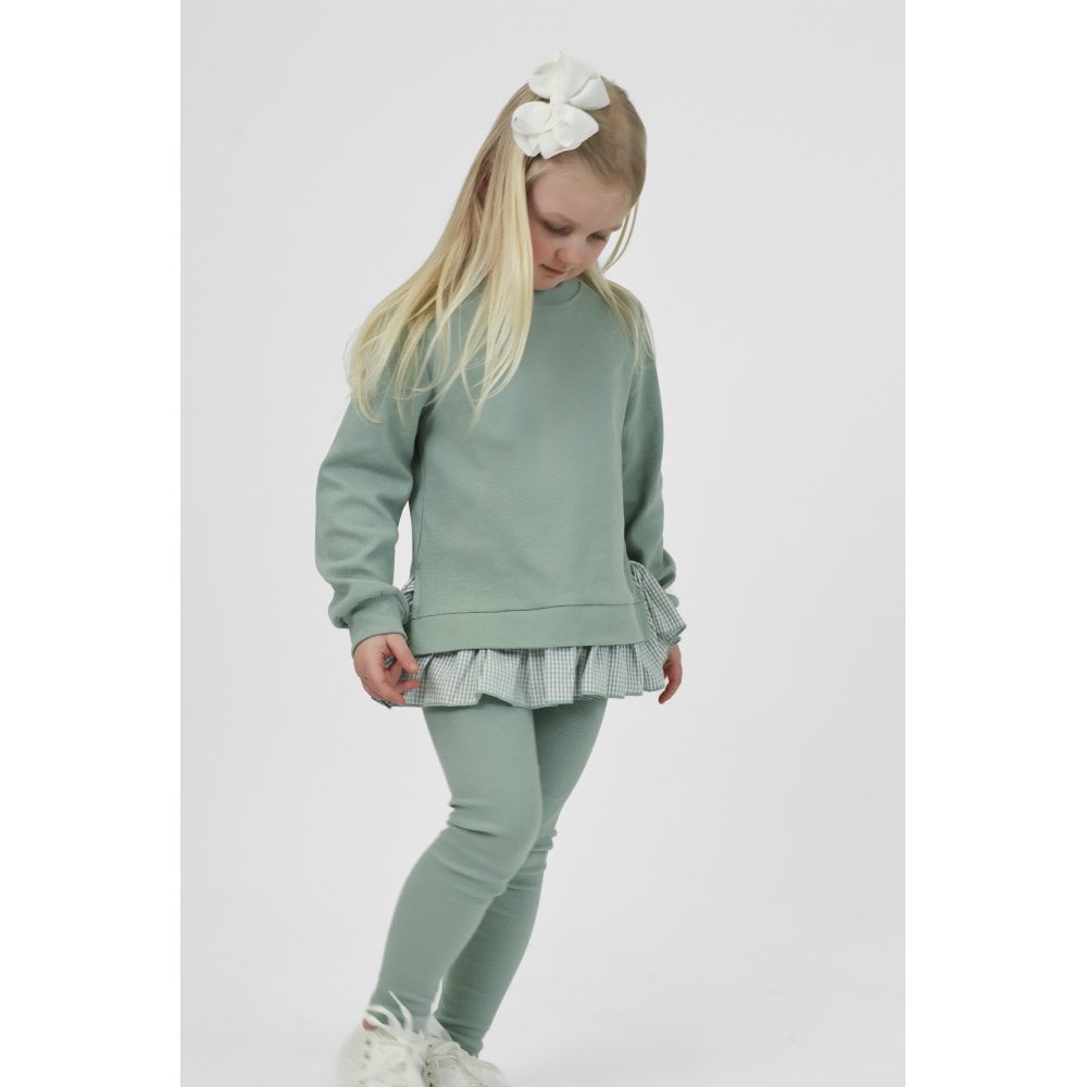 Orla Girls Ribbed Jumper & Legging Set Sage Green