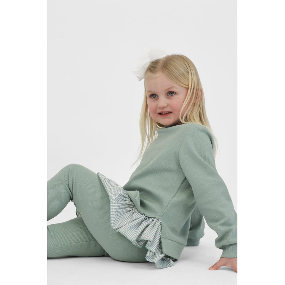 Orla Girls Ribbed Jumper & Legging Set Sage Green