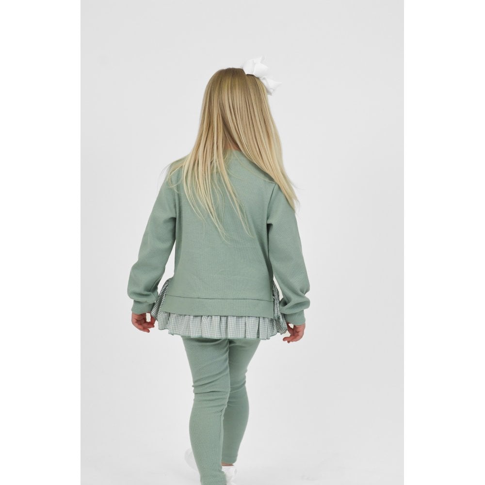 Orla Girls Ribbed Jumper & Legging Set Sage Green