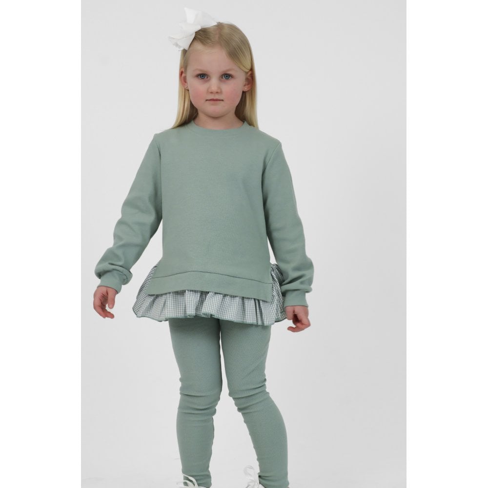 Orla Girls Ribbed Jumper & Legging Set Sage Green