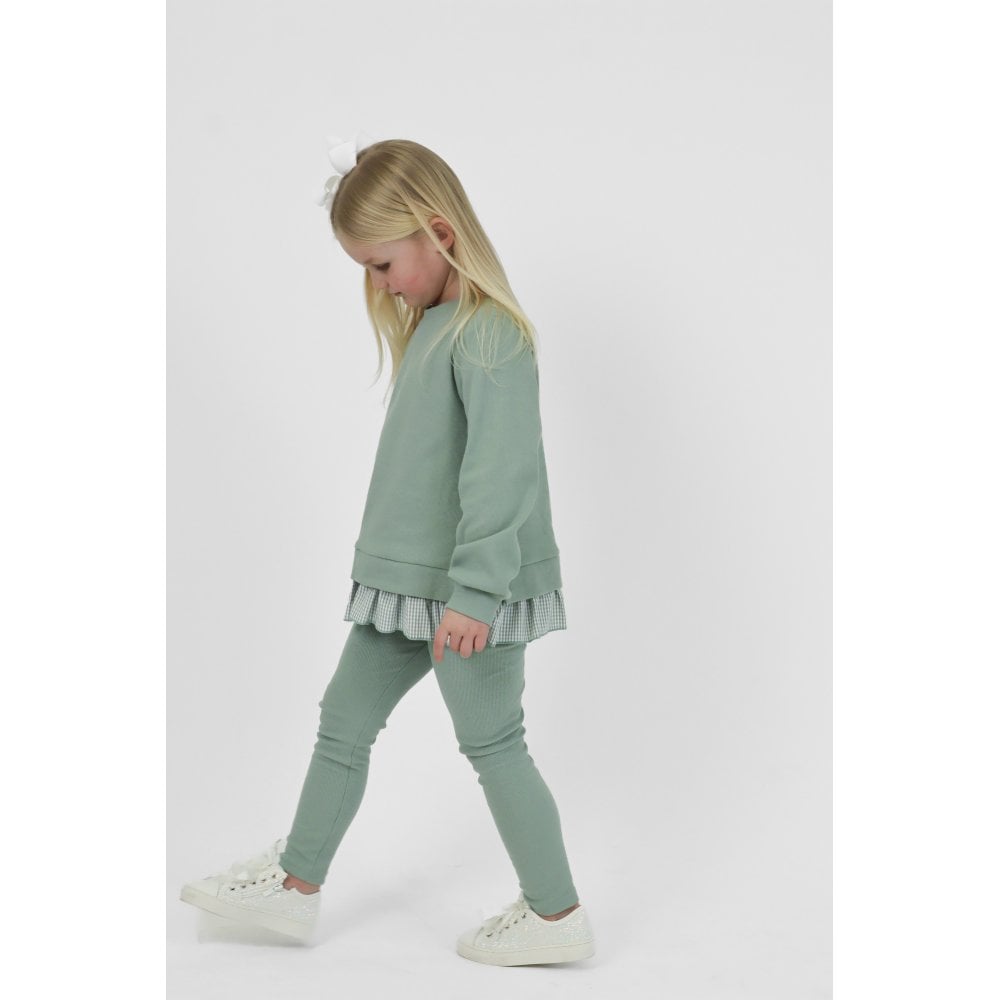 Orla Girls Ribbed Jumper & Legging Set Sage Green