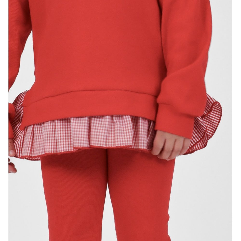 Orla Girls Ribbed Jumper & Legging Set Red