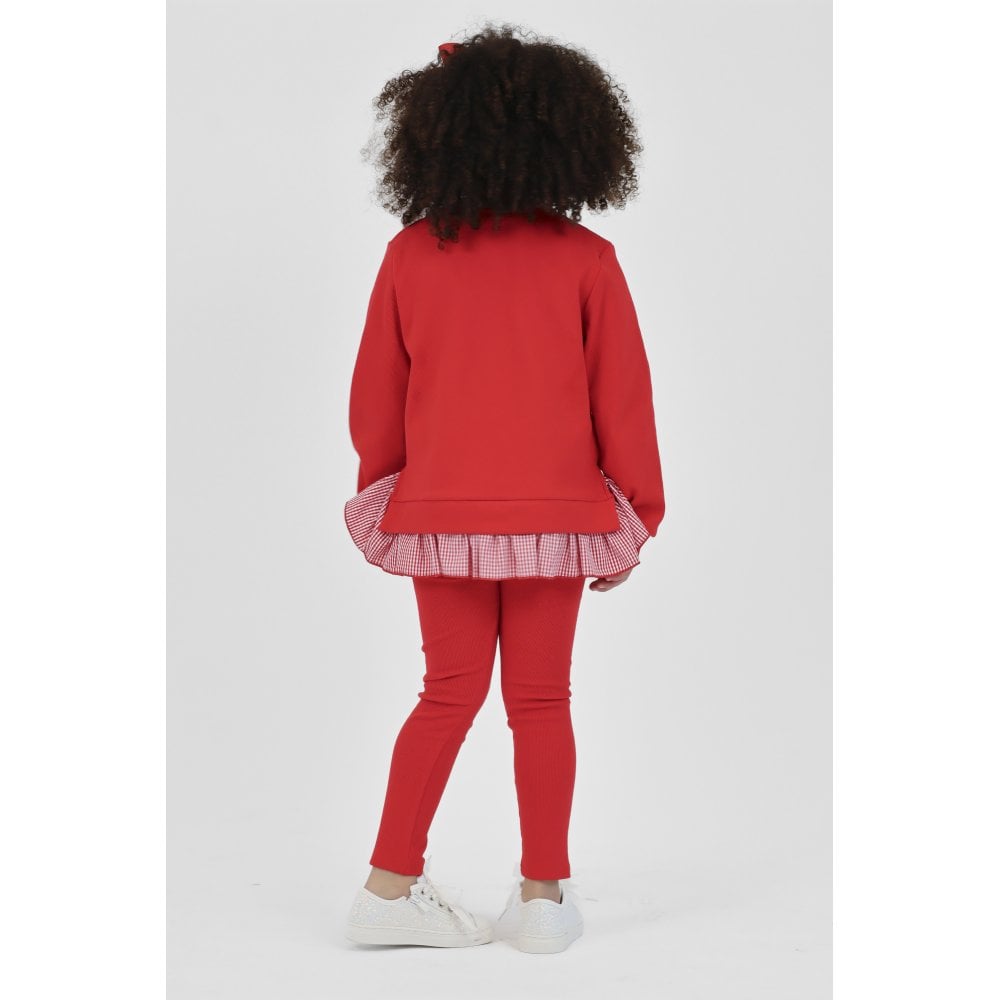 Orla Girls Ribbed Jumper & Legging Set Red