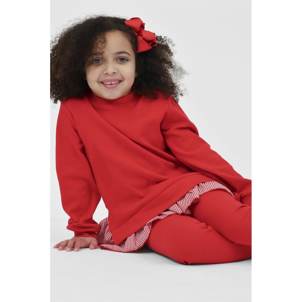 Orla Girls Ribbed Jumper & Legging Set Red