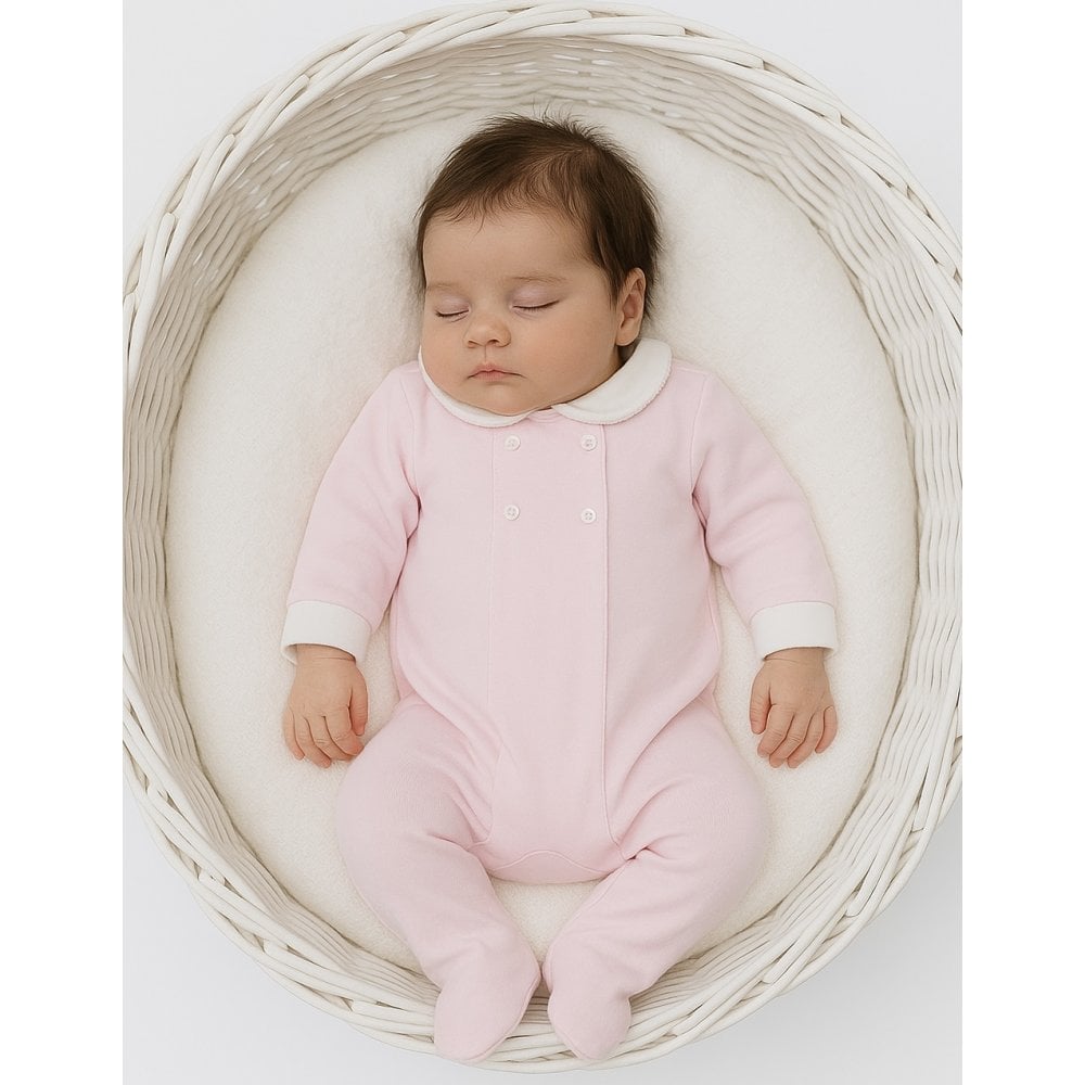 25BB-840 Baby Girls Cotton Babygrow Pink