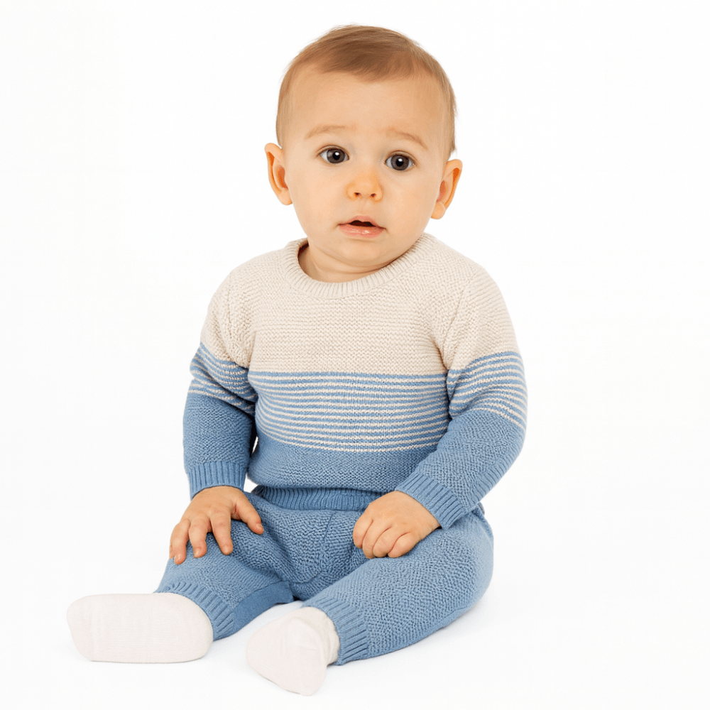 Santiago Boys Dark Blue/Camel Tracksuit Set