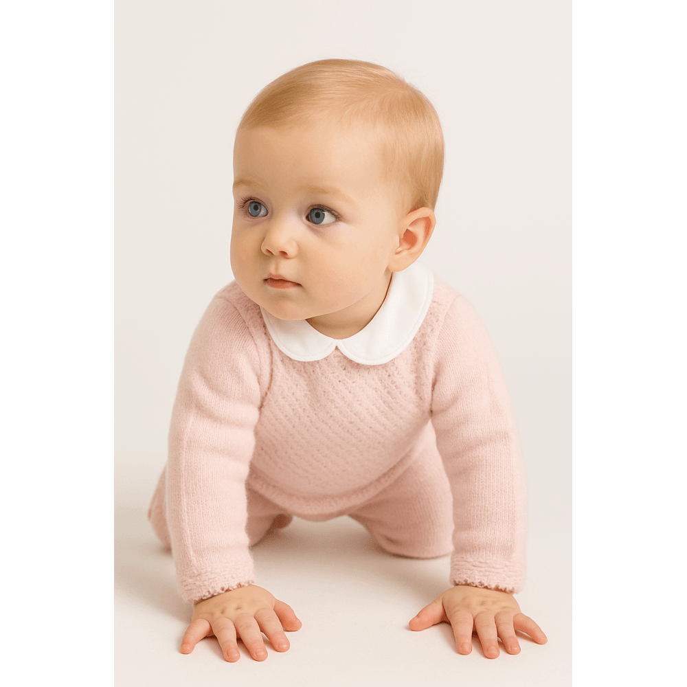 Lucinda Girls Pink Knitted Tracksuit Set