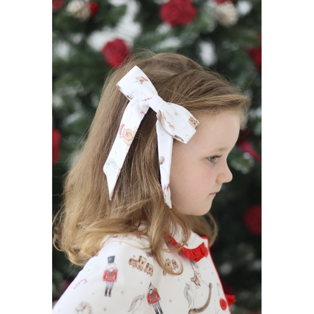 Christmas Traditional Print Hair Bow