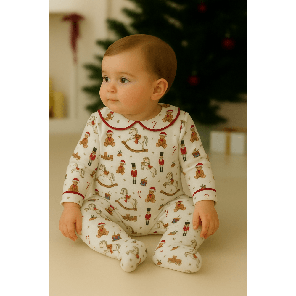 Christmas Traditional Print Babygrow