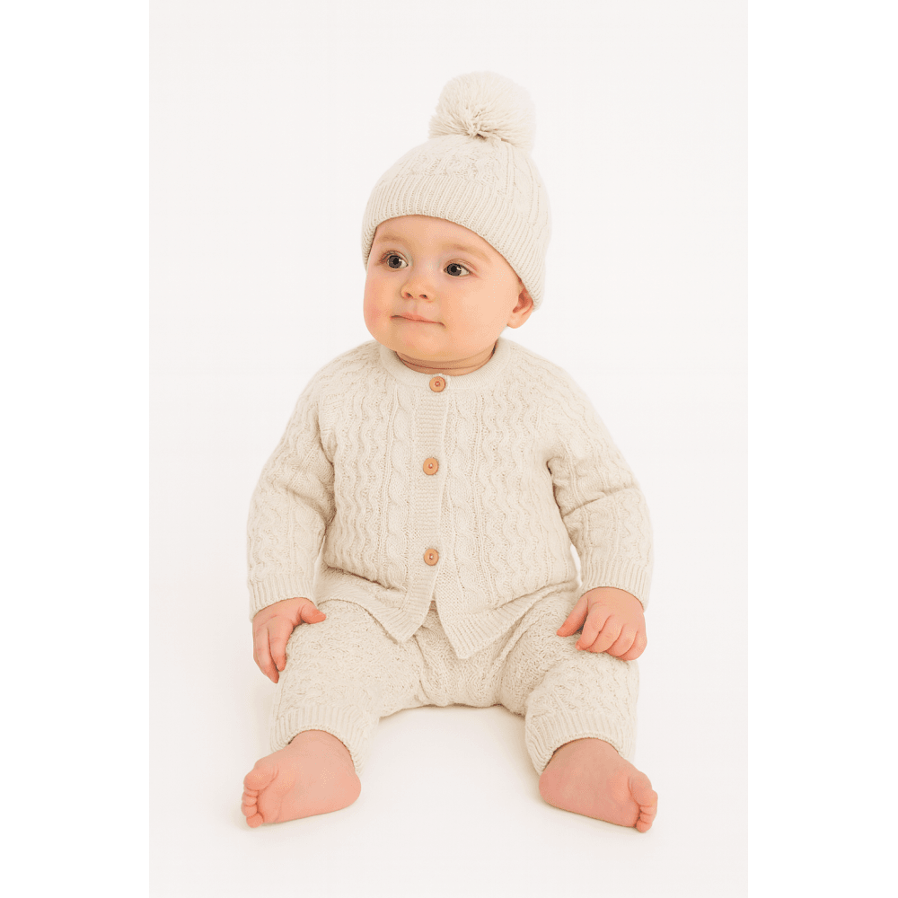 50807 Babidu Knitted Tracksuit Set With Hat Camel