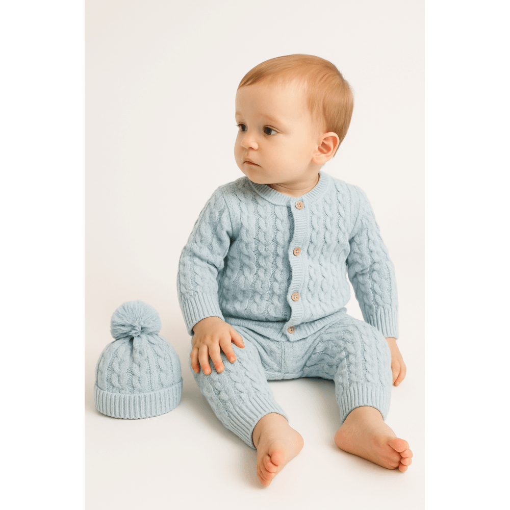 50807 Babidu Baby Boys Knitted Tracksuit Set With Hat