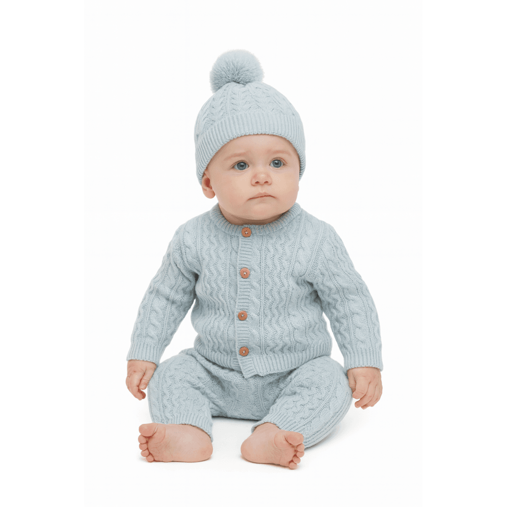 50807 Babidu Baby Boys Knitted Tracksuit Set With Hat