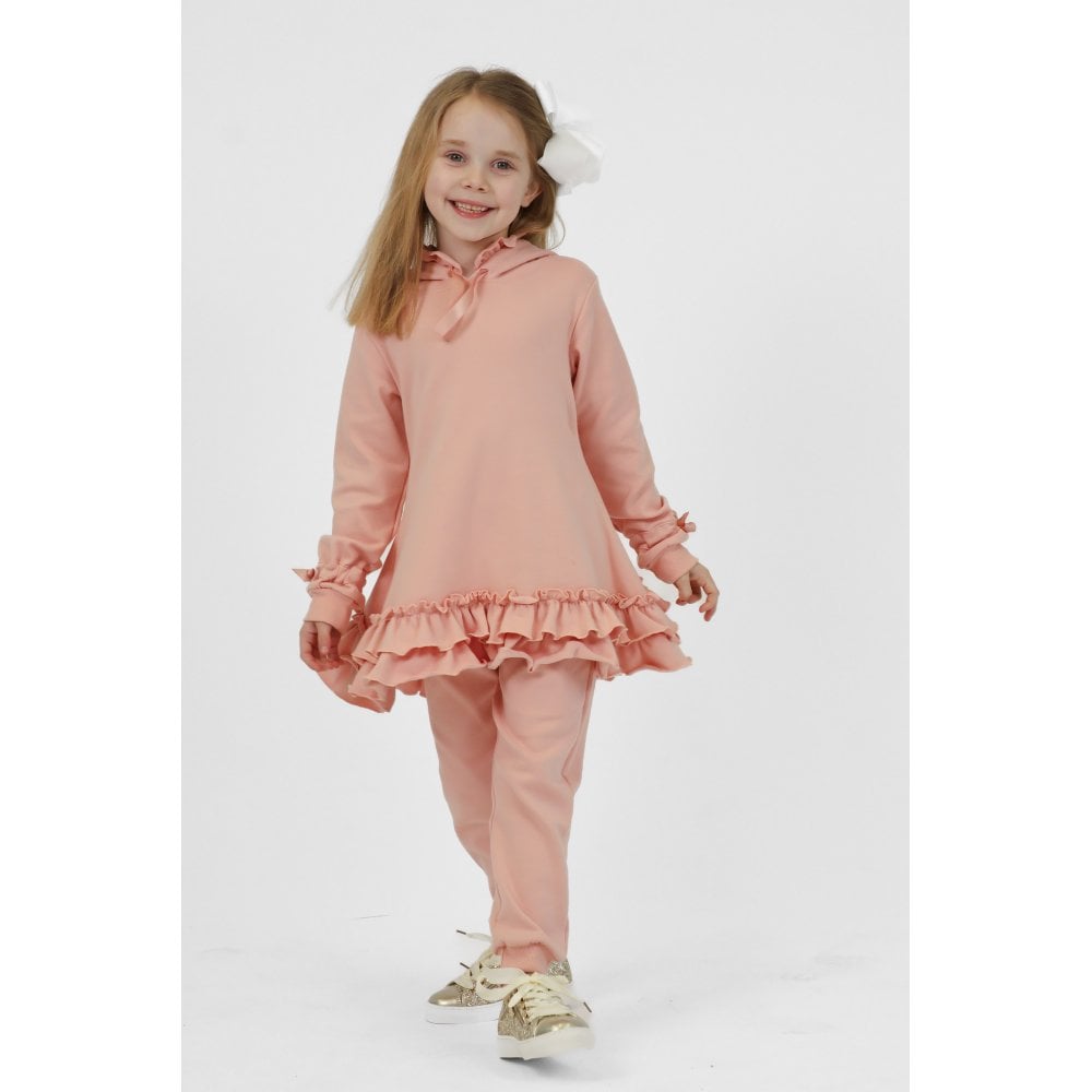 Tia Girls Frilly Ribbon Tracksuit Pink