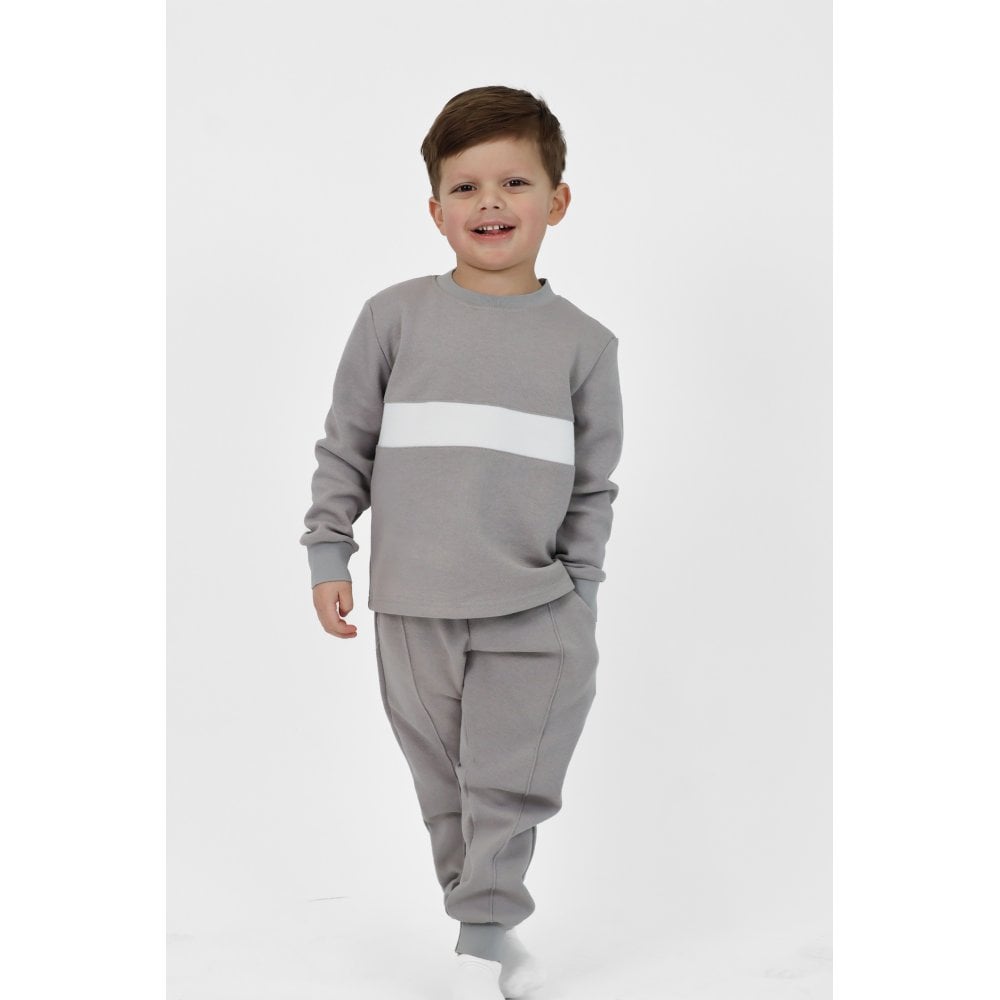 Liam Boys Plain Grey Tracksuit Set