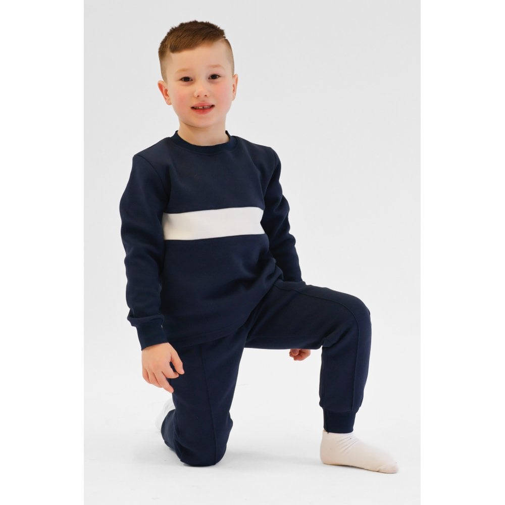 Liam Boys Plain Navy Tracksuit Set