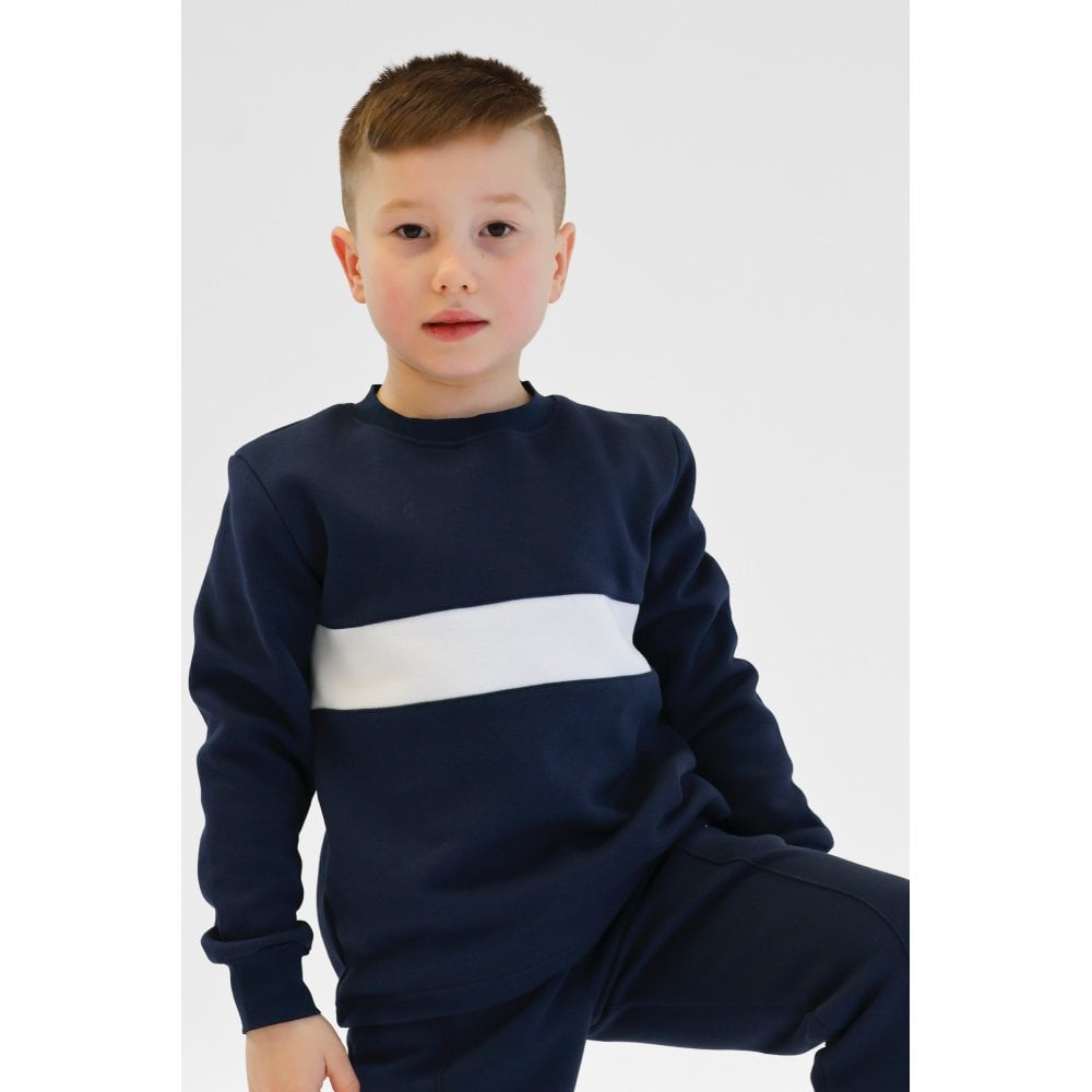 Liam Boys Plain Navy Tracksuit Set