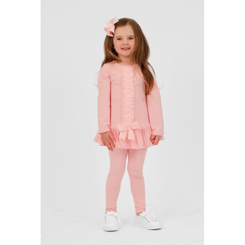 Bonnie Girls Frilly Bow Tracksuit Set Pink