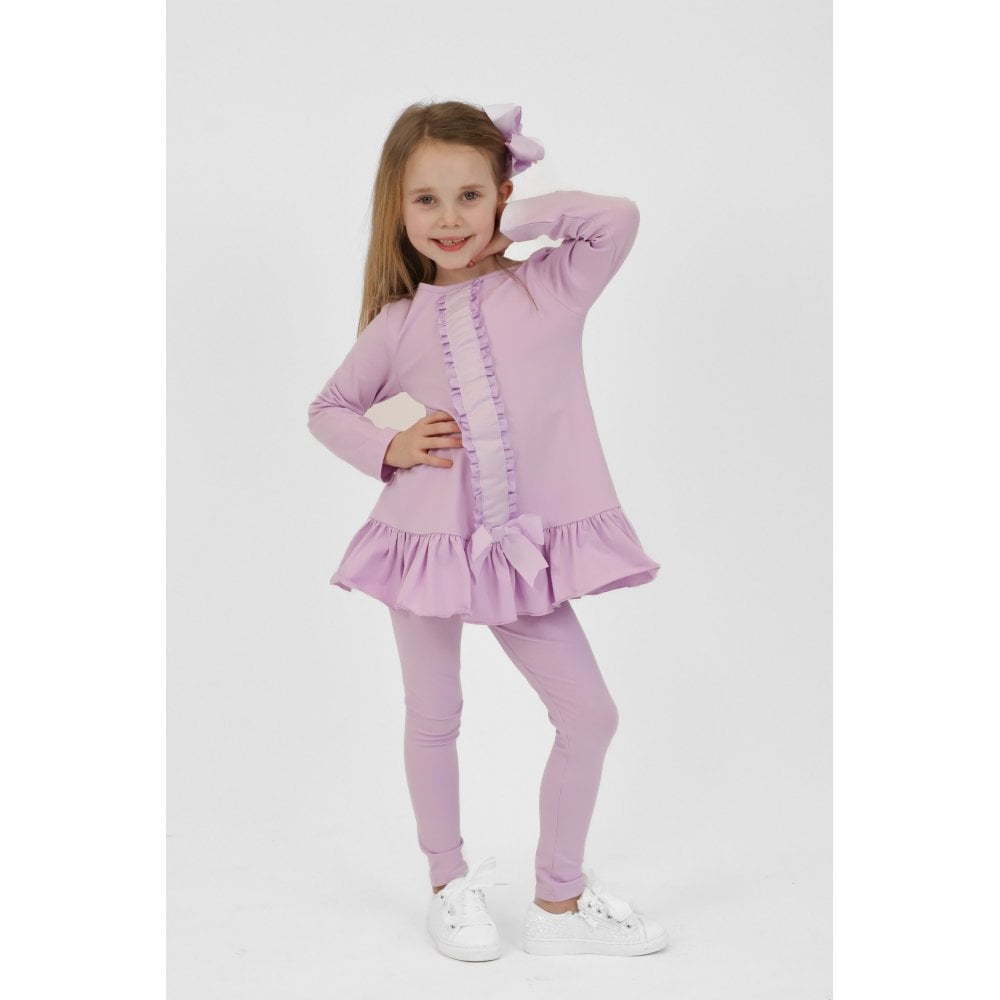 Bonnie Girls Frilly Bow Tracksuit Set Lilac