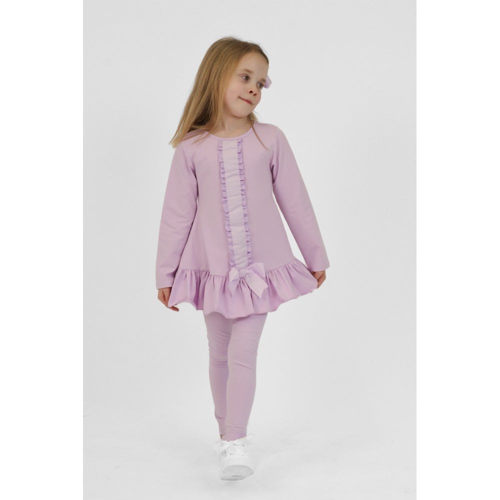 Bonnie Girls Frilly Bow Tracksuit Set Lilac