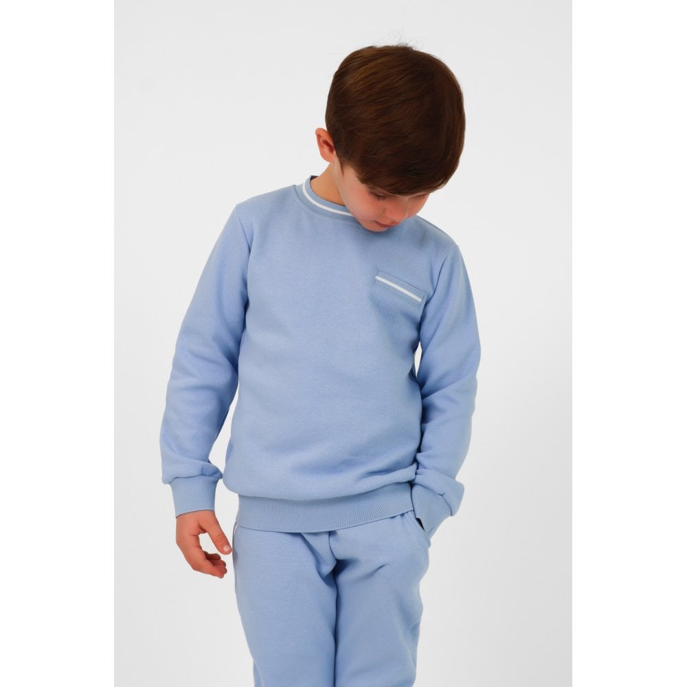 Theo Boys Plain Tracksuit Baby Blue