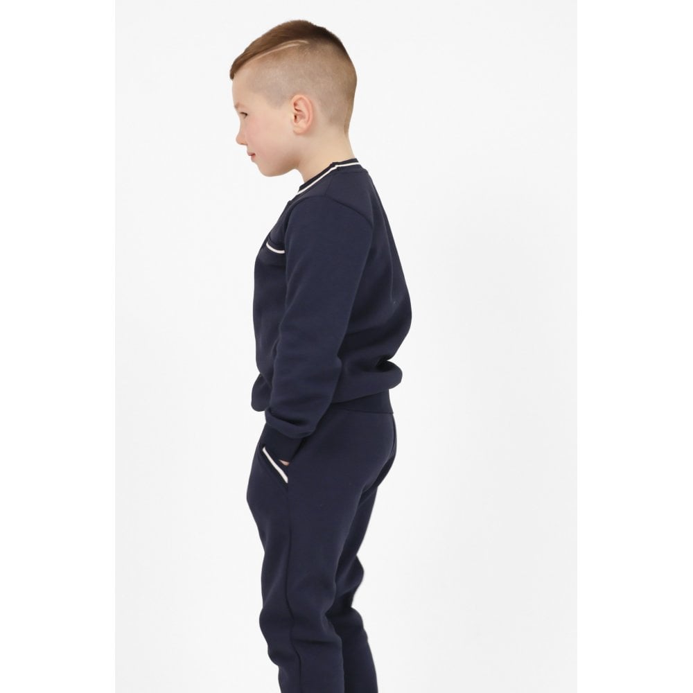 Theo Boys Plain Tracksuit Navy