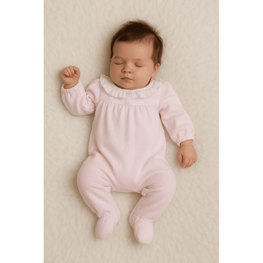 13906 Babidu Babygirls Velour Babygrow