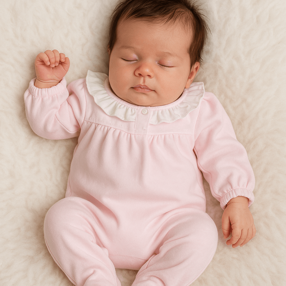 13906 Babidu Babygirls Velour Babygrow