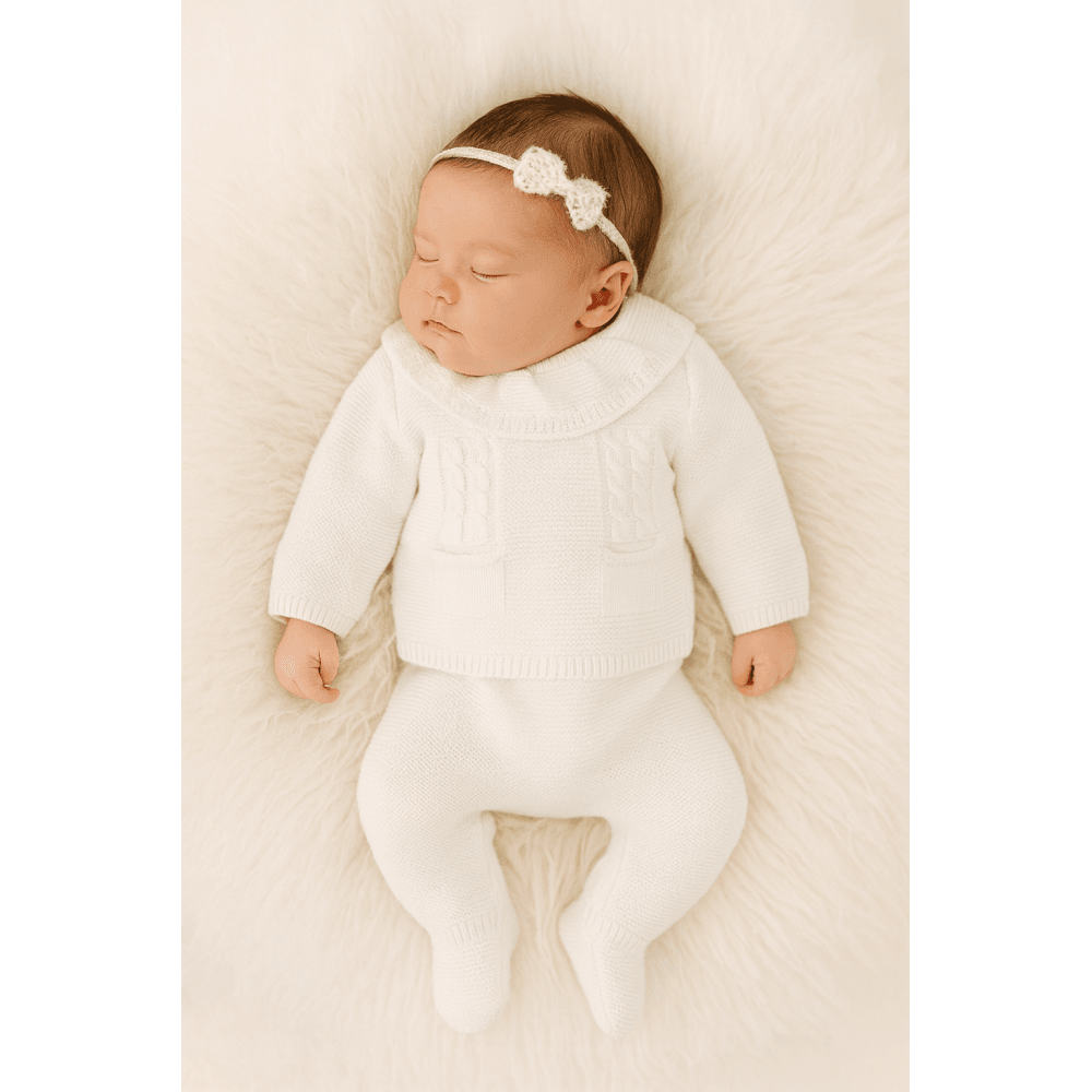 51809 Baby Knitted Baby Set & Bonnet