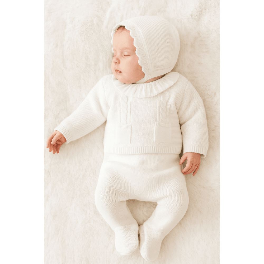 51809 Baby Knitted Baby Set & Bonnet