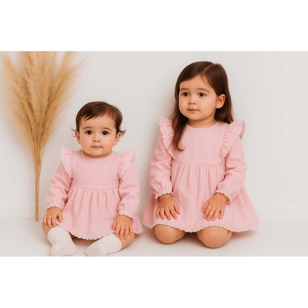 BB2534 Girls Ceyber Pink Frilly Dress