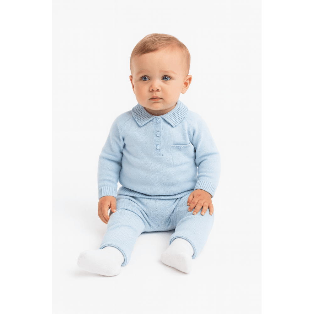 Louis Pex Baby Boys Knitted Tracksuit Set Blue