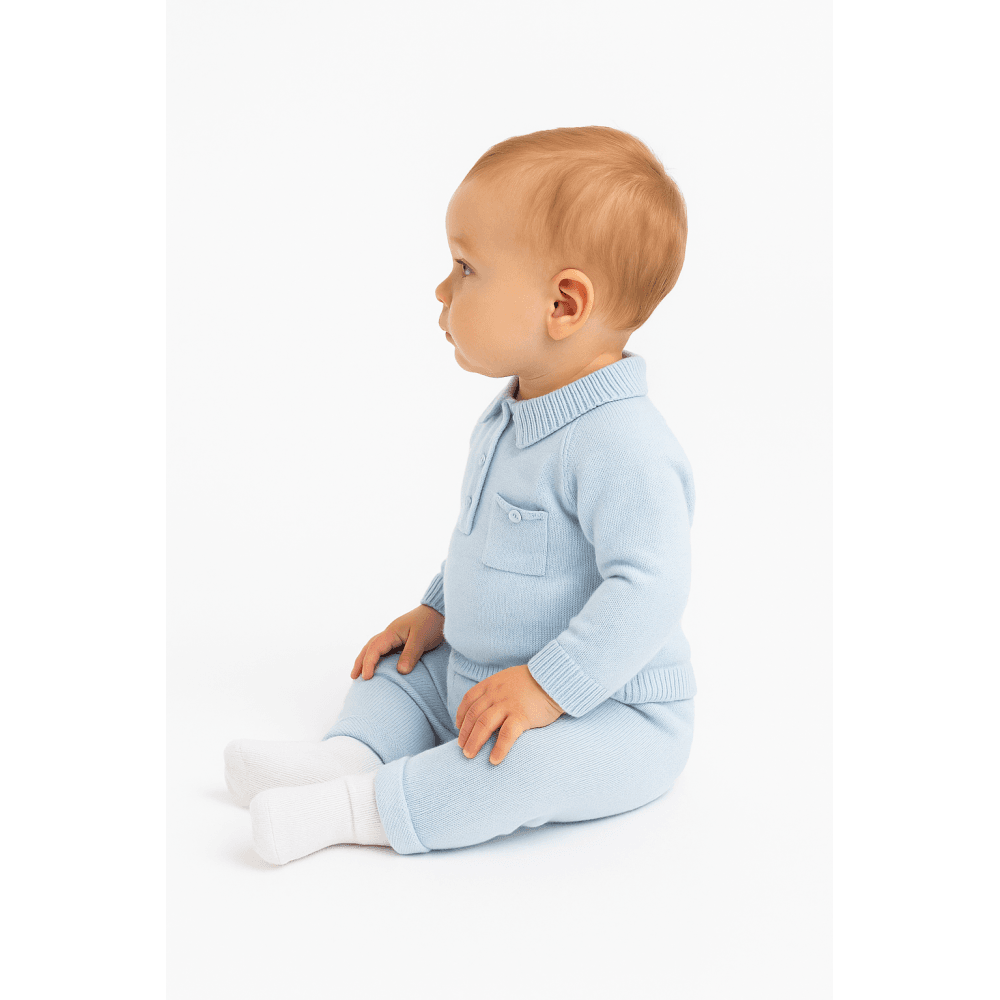 Louis Pex Baby Boys Knitted Tracksuit Set Blue