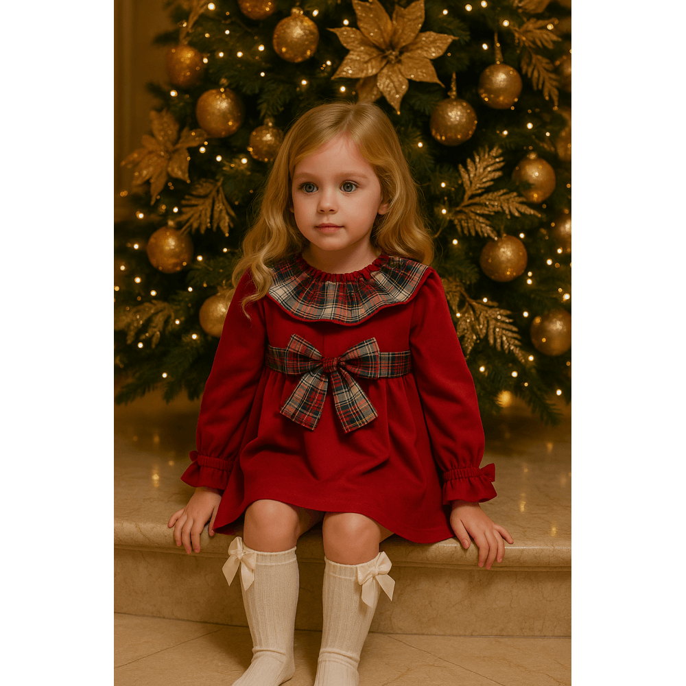 Edina Girls Red Tartan Dress