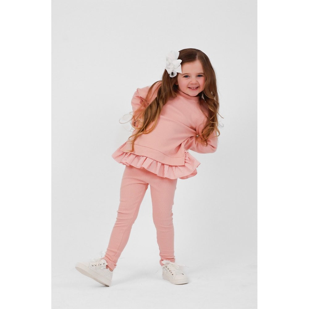 Orla Girls Ribbed Jumper & Legging Set Pink