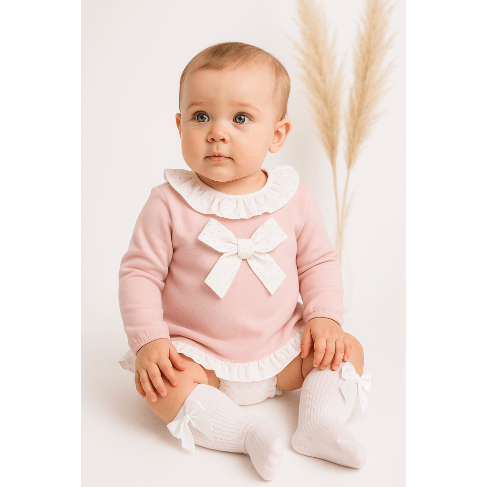 25417 Baby Girls Pink Frilly Top & Knickers Set