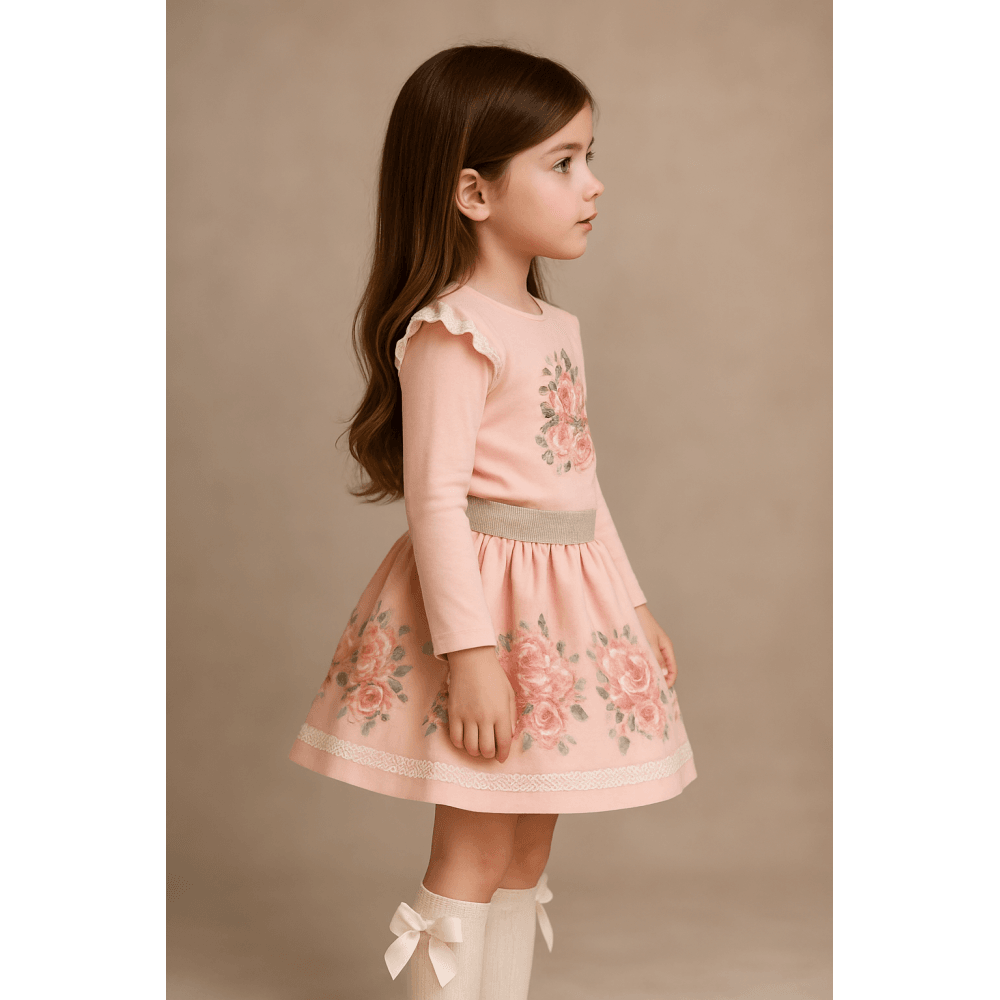 Girls Neon Kids Pearl Perfume Top & Skirt Set Pink