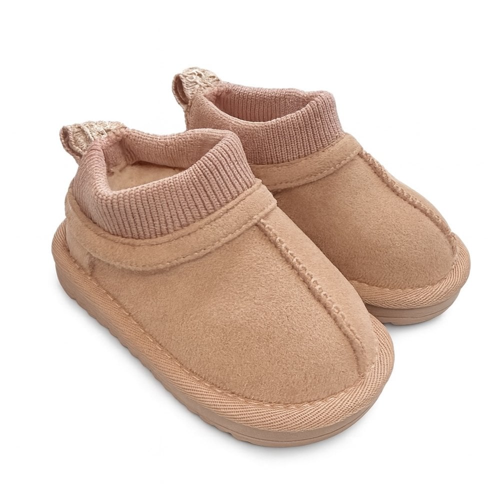 Girls Sock Faux Fur Slipper Shoes Pink