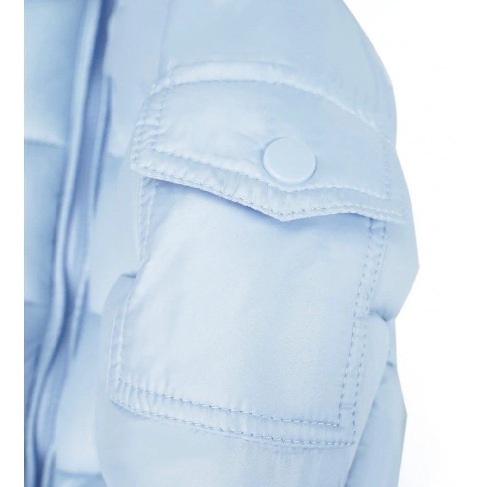 Faux Fur Hooded Coat Blue