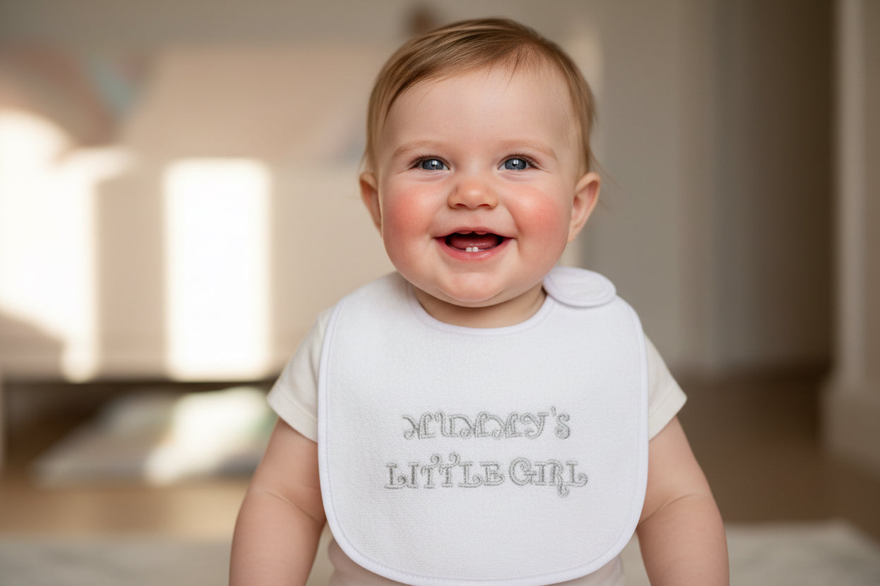 Mummy’s Little Girl Bib White/Silver
